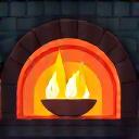 Ikon af en ovn med flammer